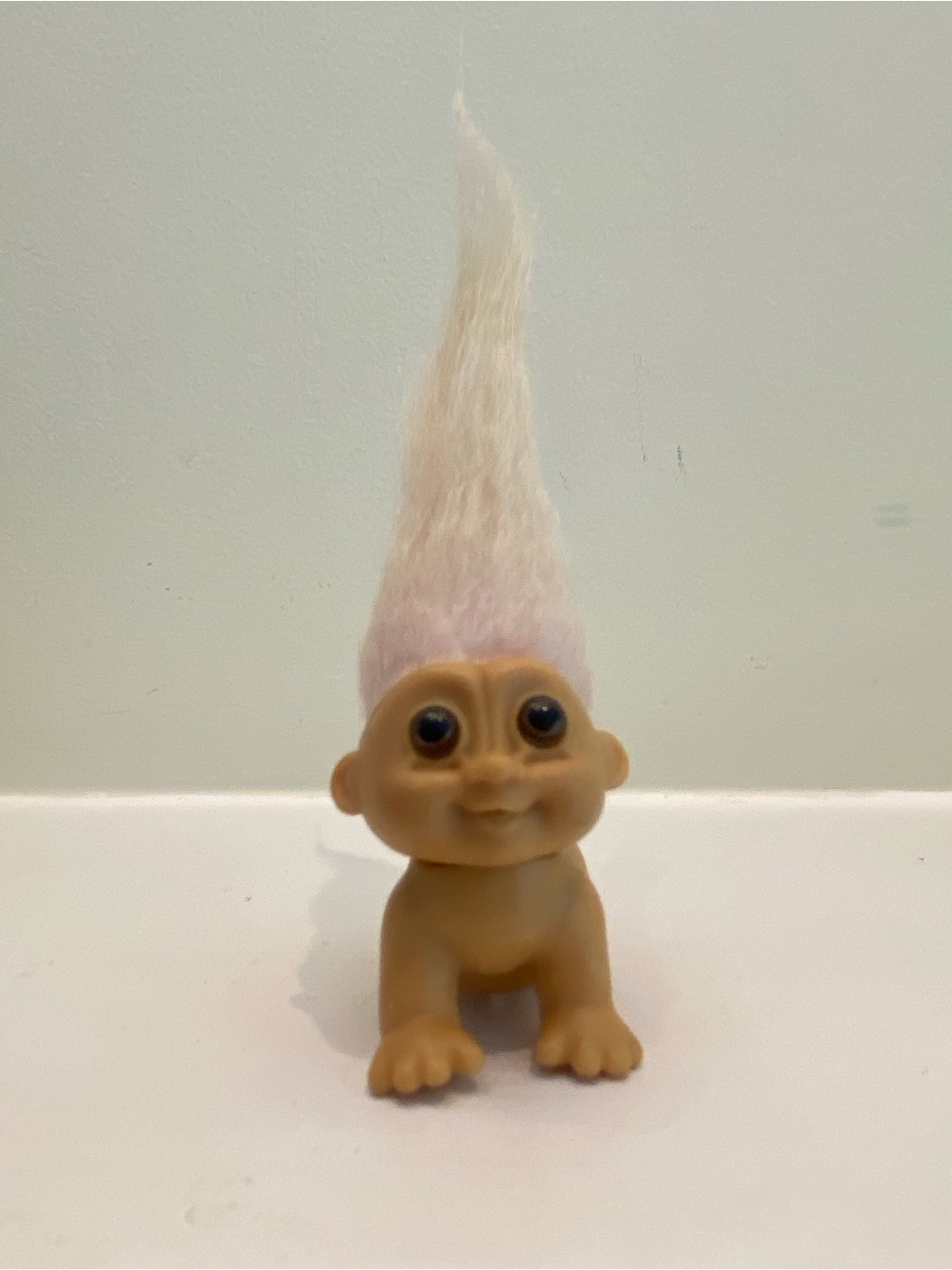 Vintage Russ Berrie  My Lucky Mini Crawling Baby with turning head. 2.5” long